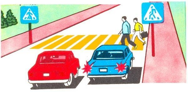 Is the driver of the red car allowed to continue driving in this situation?