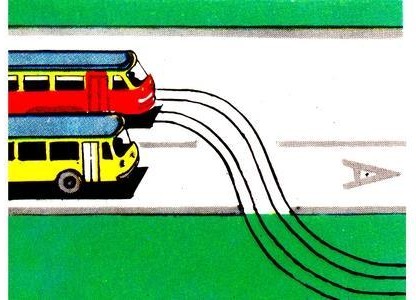 Must the busdriver on the established route give way in this situation?