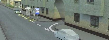 Is it permitted to enter the courtyard on the right by reversing in the indicated situation?
