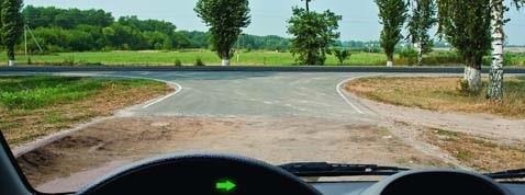 When leaving the sandy road for the asphalt-concrete road