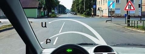 По какой траектории разрешается выполнить разворот?
