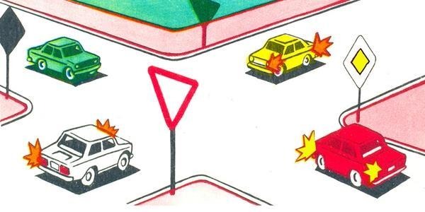 The second to drive through the intersection: