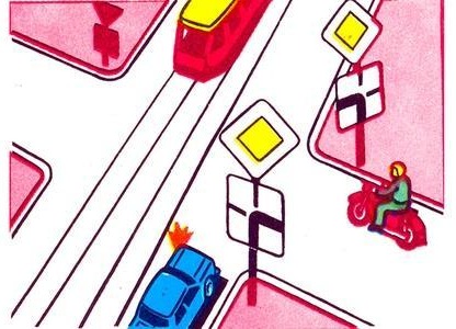 Vehicles will drive through the intersection in the following order: