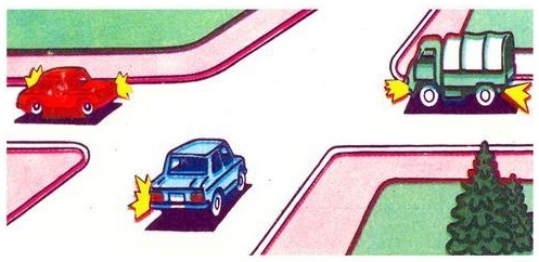 The first to drive through the intersection: