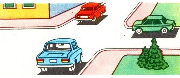 The first to drive through the intersection: