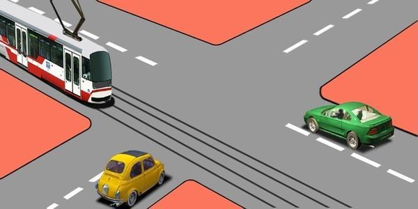 Vehicles will drive through the intersection in the following order: