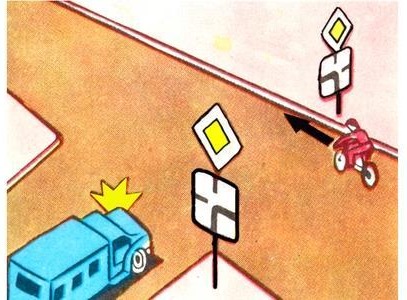 The driver of which vehicle has the right to priority movement?