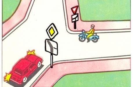 The driver of which vehicle must give way?