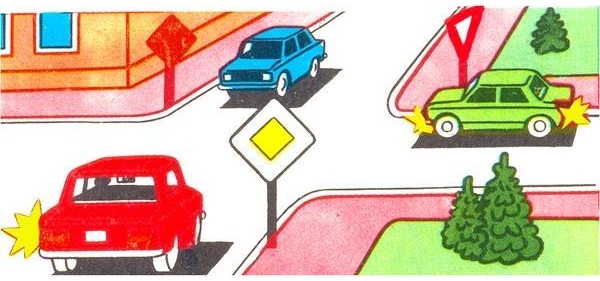 The last to drive through the intersection: