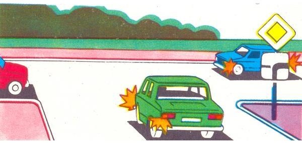 The second will drive through the intersection: