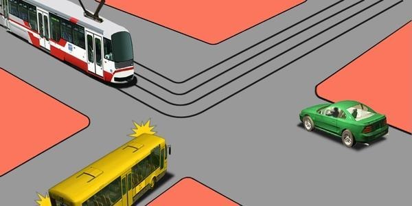 Vehicles will drive through the intersection in the following order: