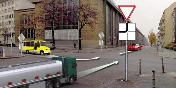 Vehicles will drive through the intersection in the following order: