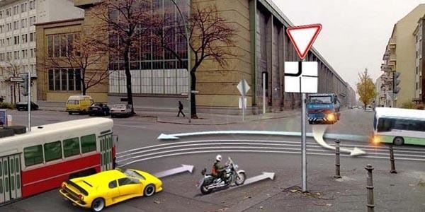 Vehicles will drive through the intersection in the following order: