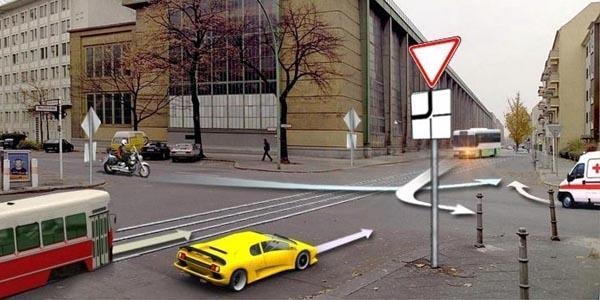Vehicles will drive through the intersection in the following order: