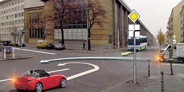 Vehicles will drive through the intersection in the following order: