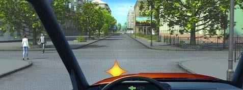In this situation, when crossing the intersection not to obstruct pedestrians