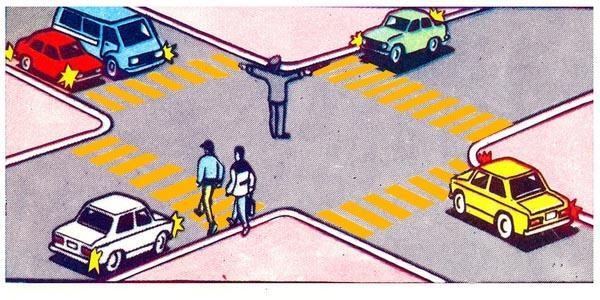 Which vehicles may make a right turn?
