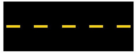 With which road sign can a yellow dashed line marking be applied?