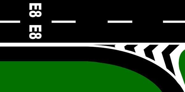 Is it permitted to drive onto a guide island marked with wide white lines?