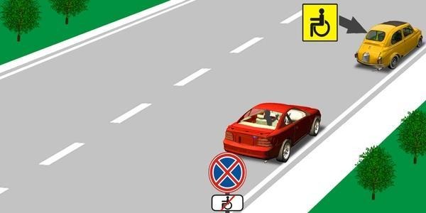 Which vehicle is allowed to stop in the area covered by these signs?