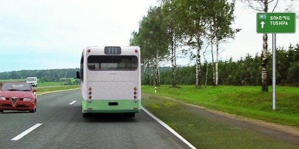 What is the maximum speed at which the driver of the intercity bus can move in this situation?