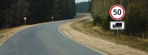 What is the maximum speed limit for a truck driver with a maximum weight of not more than 3.5 tons in the area affected by the signs?